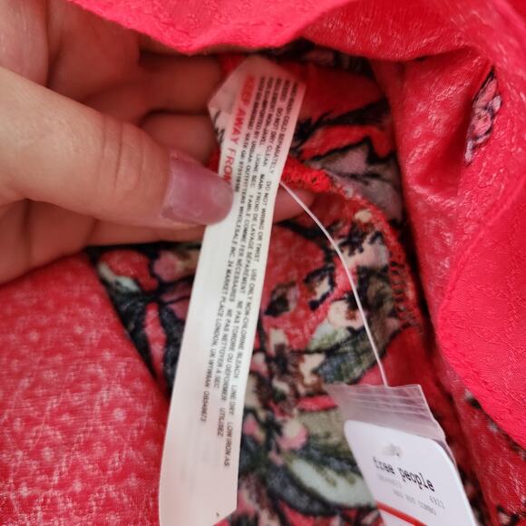 Free People Marsha Lace mini Dress Boho Goth Romantic Size XS red hot combo NWT - Picture 7 of 10